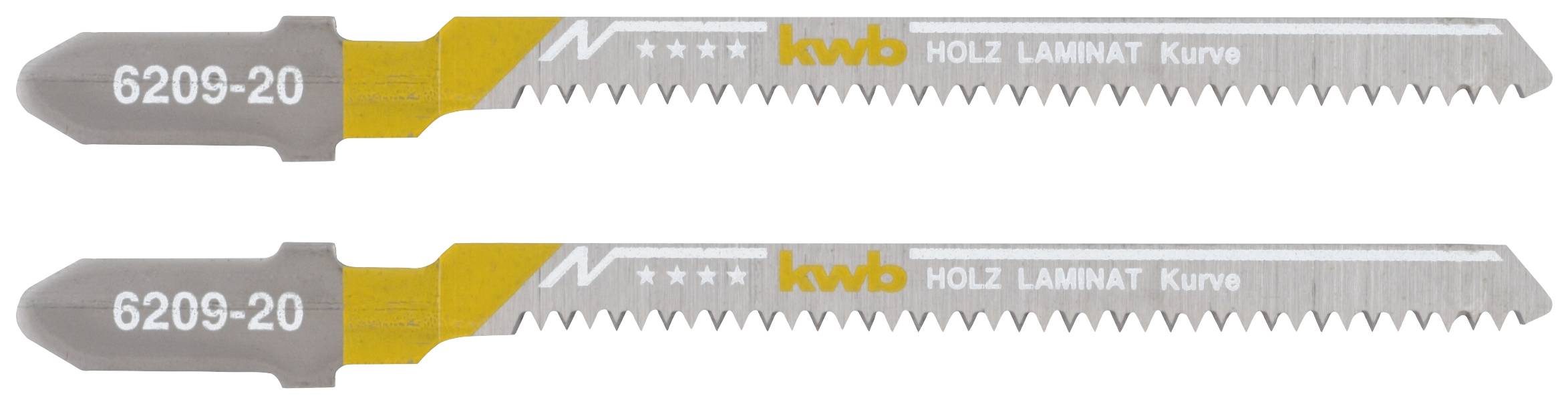 kwb 620920 Lames de scie sauteuse, LAMINÉ, travail du bois, bi-métal, 2 courbes 2 pc(s)