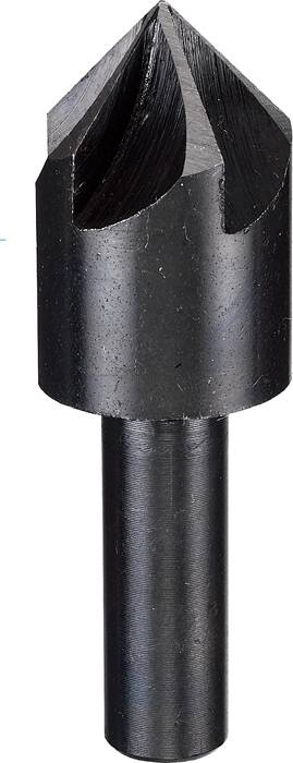 Fraise à chanfreiner avec tige cylindrique et pointe chanfreinée, utilisée pour l'ébavurage ou le chanfreinage de trous dans les métaux.