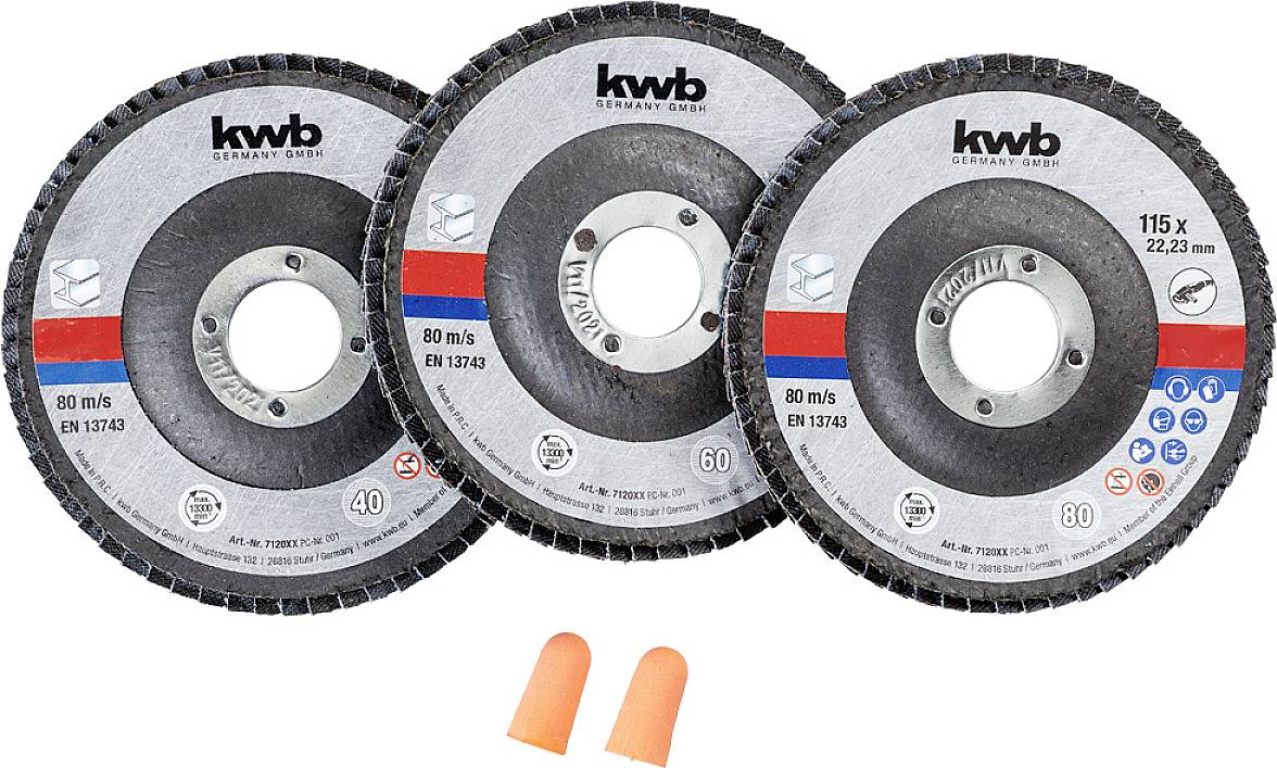 kwb 712061 Set de ponçage 115 mm 3 pc(s)