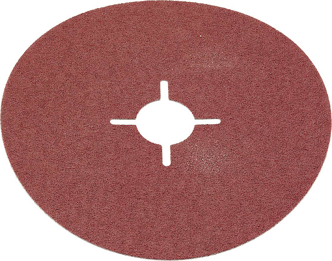 Un pad rouge avec un trou central, entouré de quatre fentes de fixation. Idéal pour les machines de polissage de sol.