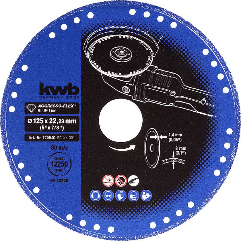 kwb 720540 Disque à tronçonner diamanté Diamètre 125 mm Ø de perçage 22.23 mm métal 1 pc(s)