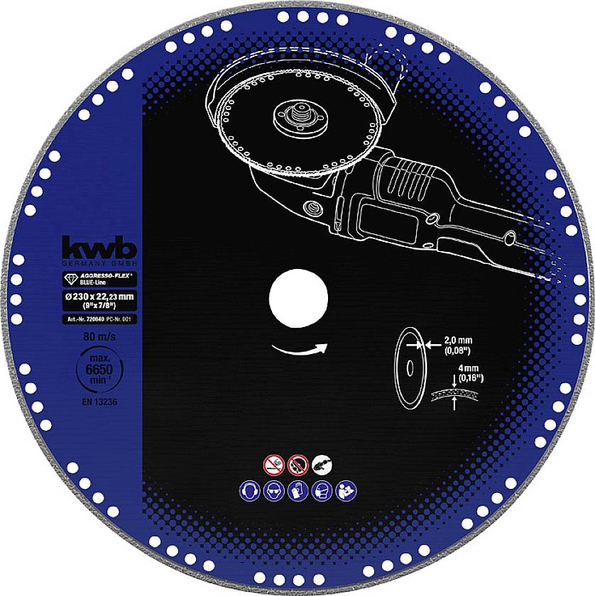 kwb 720840 Disque à tronçonner diamanté Diamètre 230 mm Ø de perçage 22.23 mm métal 1 pc(s)