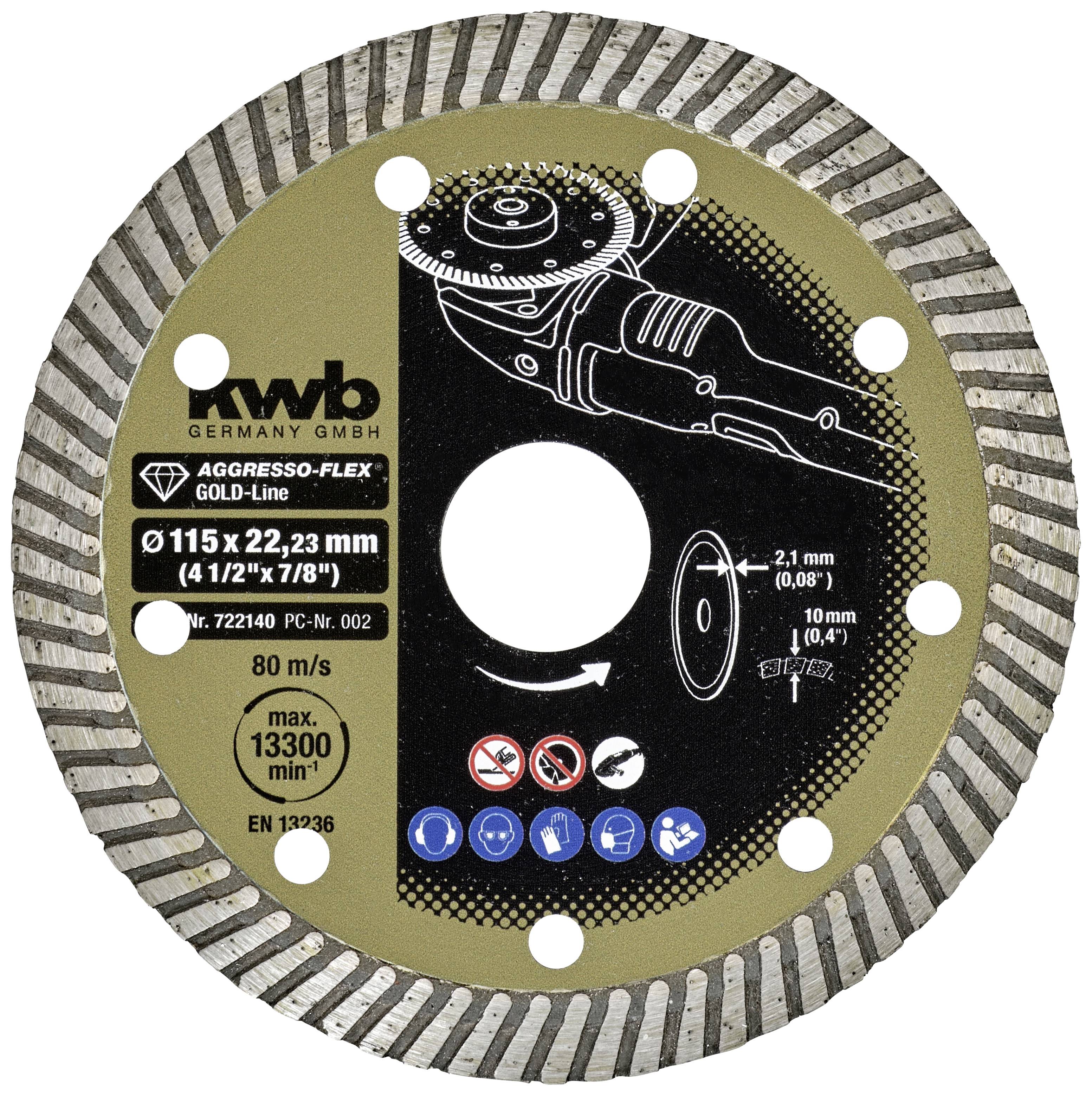 kwb 722140 Disque à tronçonner diamanté Diamètre 115 mm Ø de perçage 22 mm 1 pc(s)
