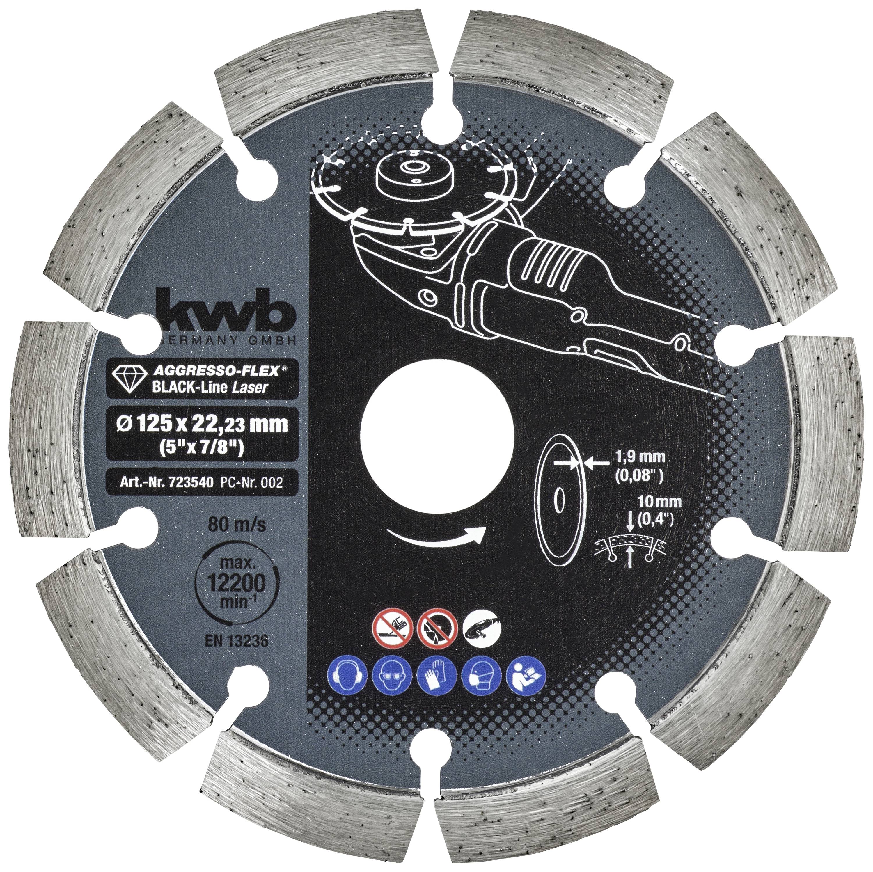 kwb 723540 Disque à tronçonner diamanté Diamètre 125 mm Ø de perçage 22 mm 1 pc(s)