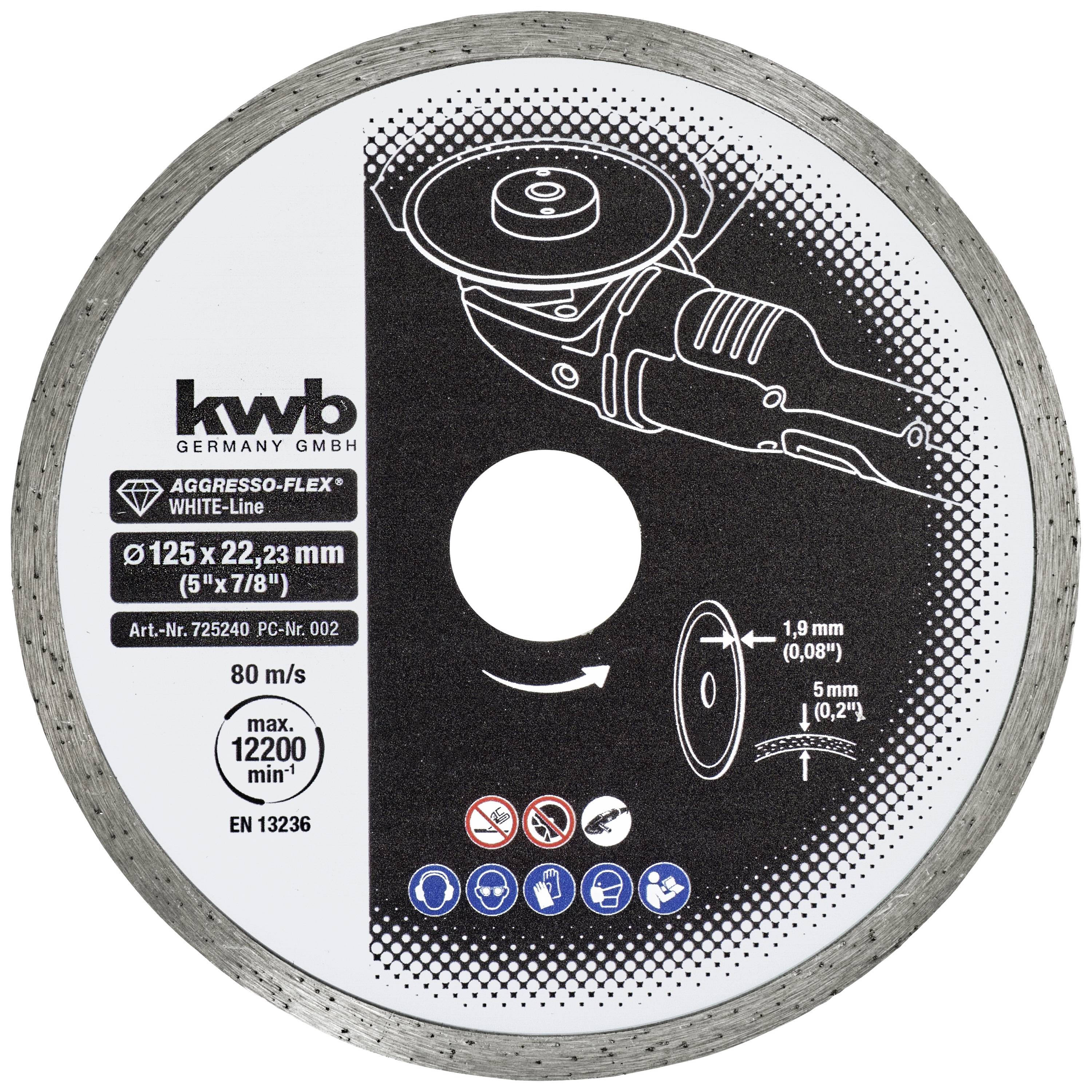 kwb 725240 Disque à tronçonner diamanté Diamètre 125 mm Ø de perçage 22 mm 1 pc(s)