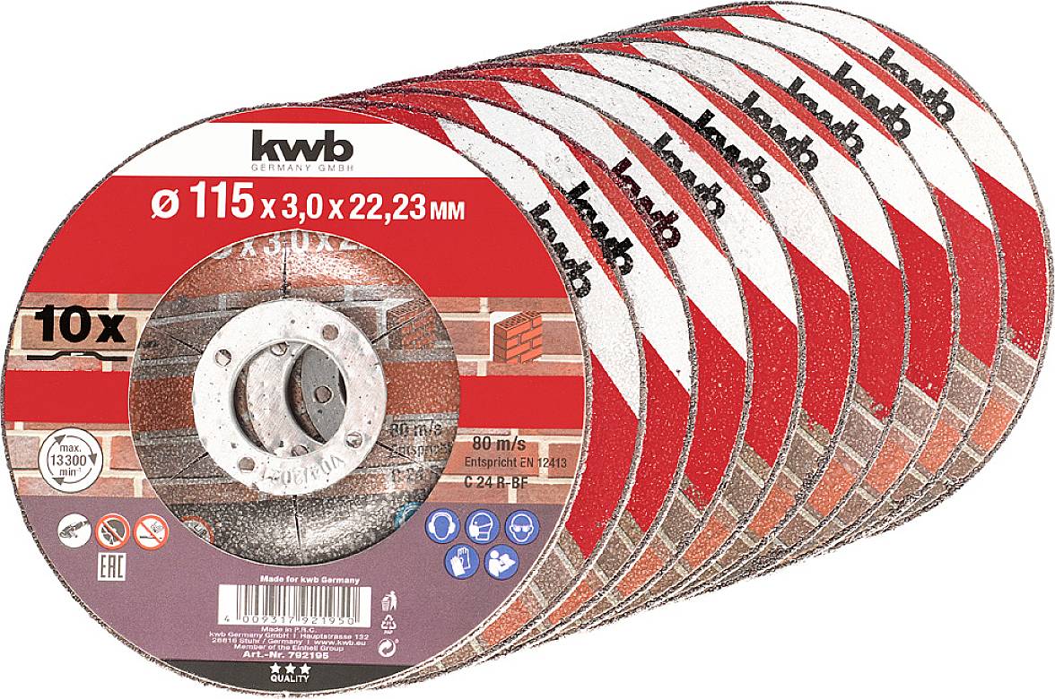 kwb 792195 Disque à tronçonner 115 mm 10 pc(s) Pierre