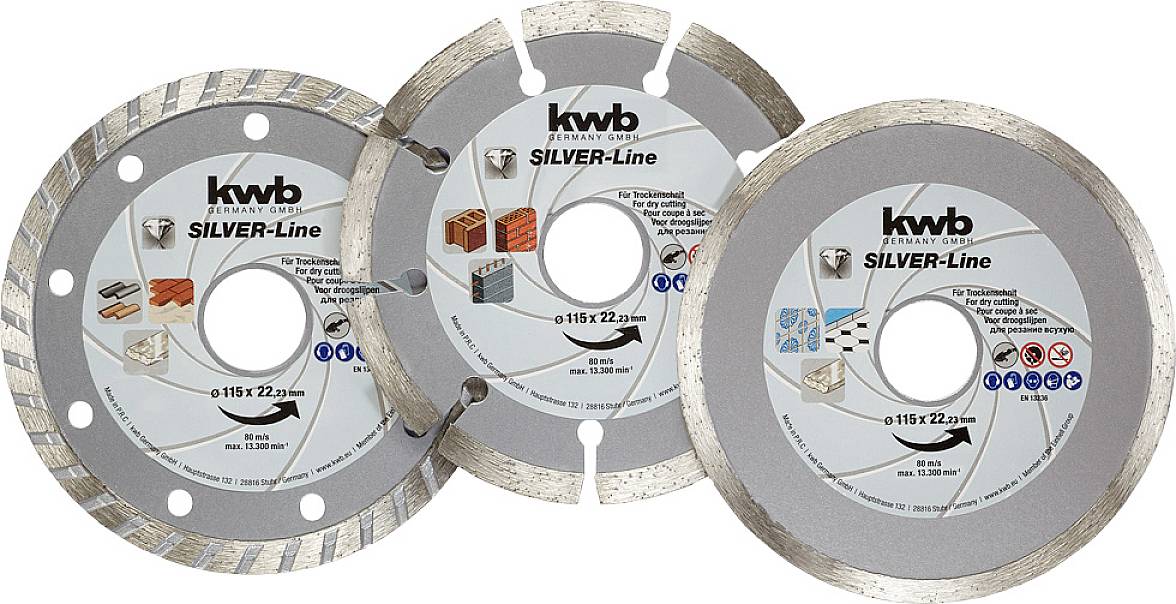 kwb 797080 Disque à tronçonner diamanté Diamètre 115 mm Ø de perçage 22 mm 3 pc(s)