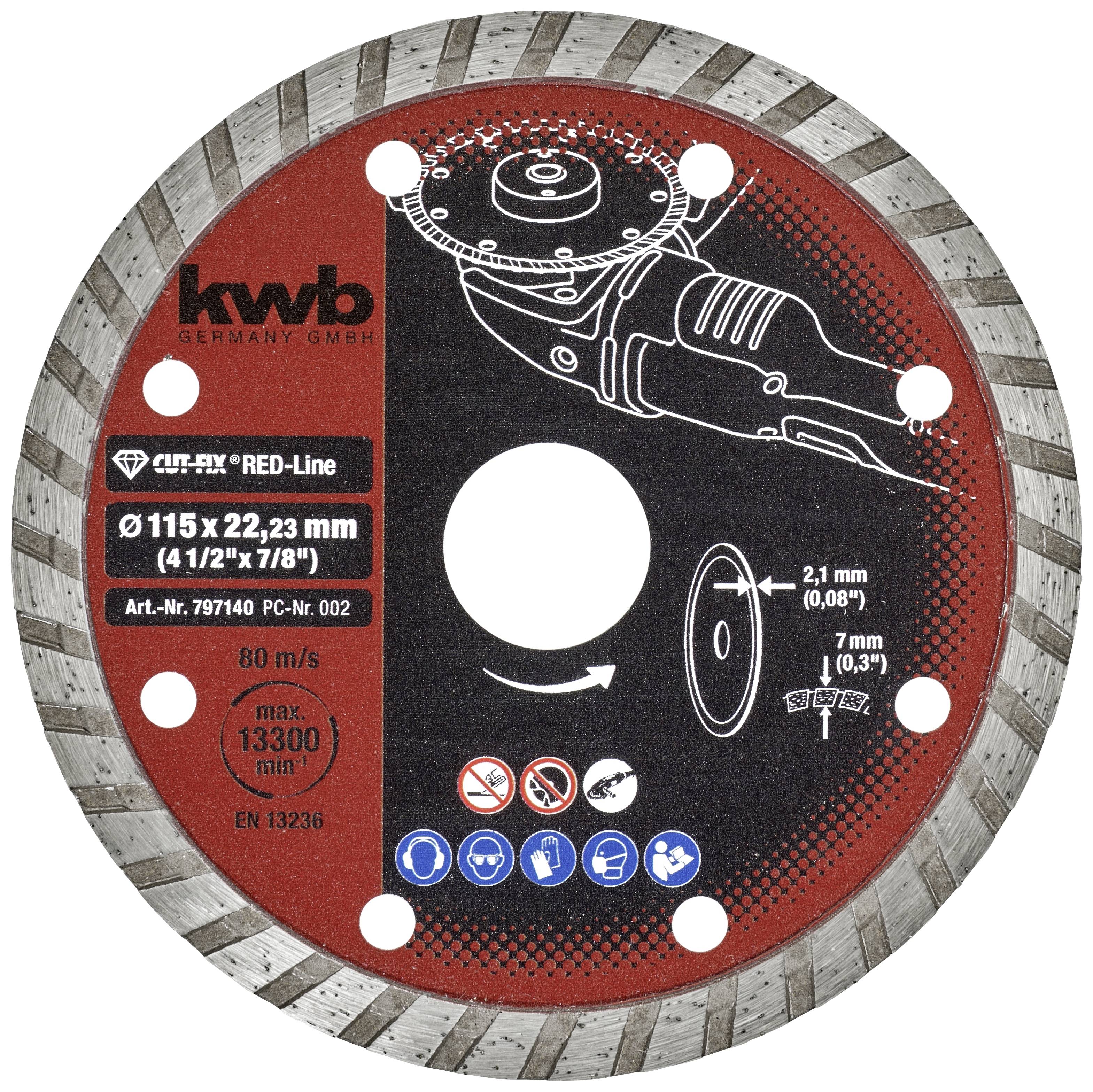 kwb 797140 Disque à tronçonner diamanté Diamètre 115 mm Ø de perçage 22 mm 1 pc(s)