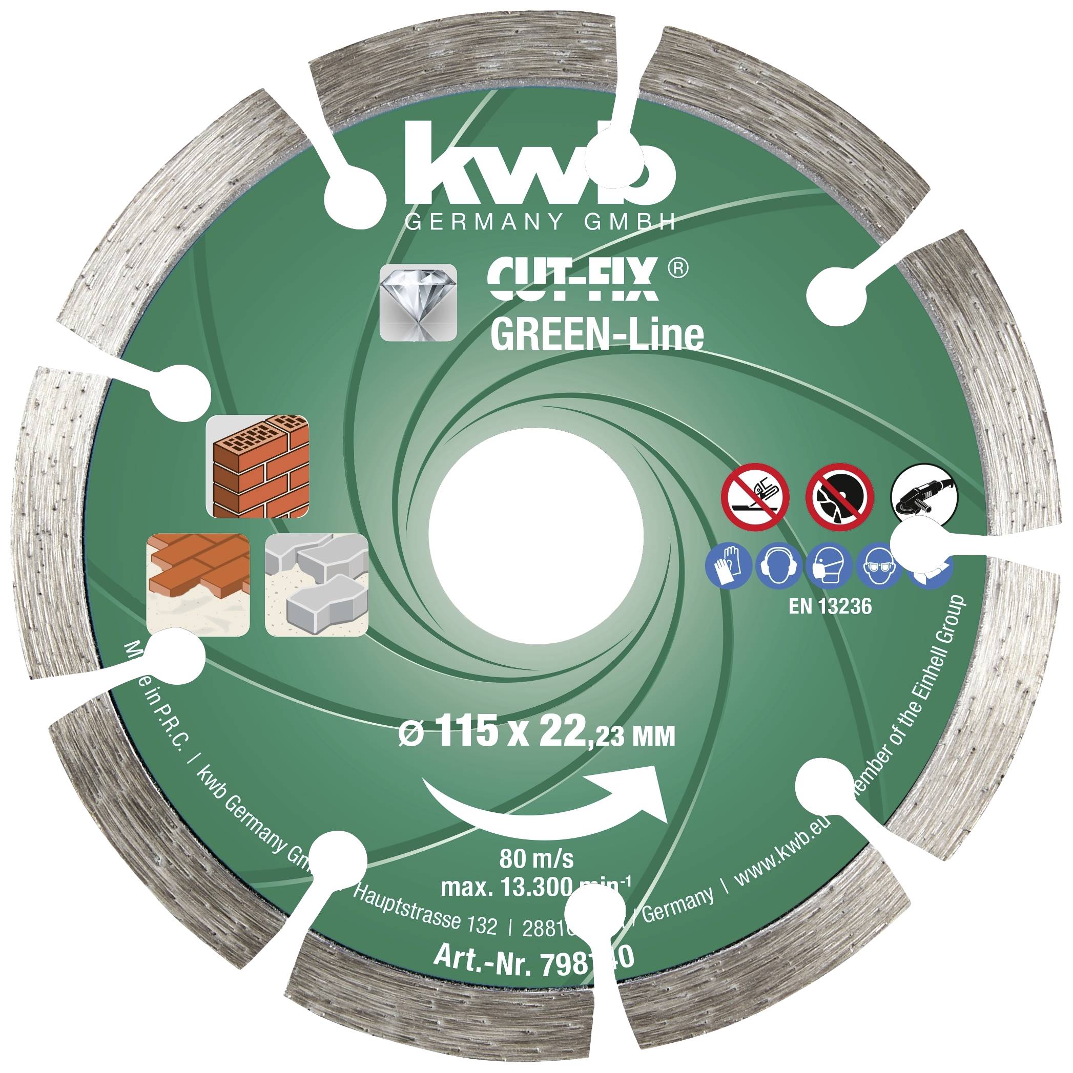 kwb 798140 Disque à tronçonner diamanté Diamètre 115 mm Ø de perçage 22 mm 1 pc(s)