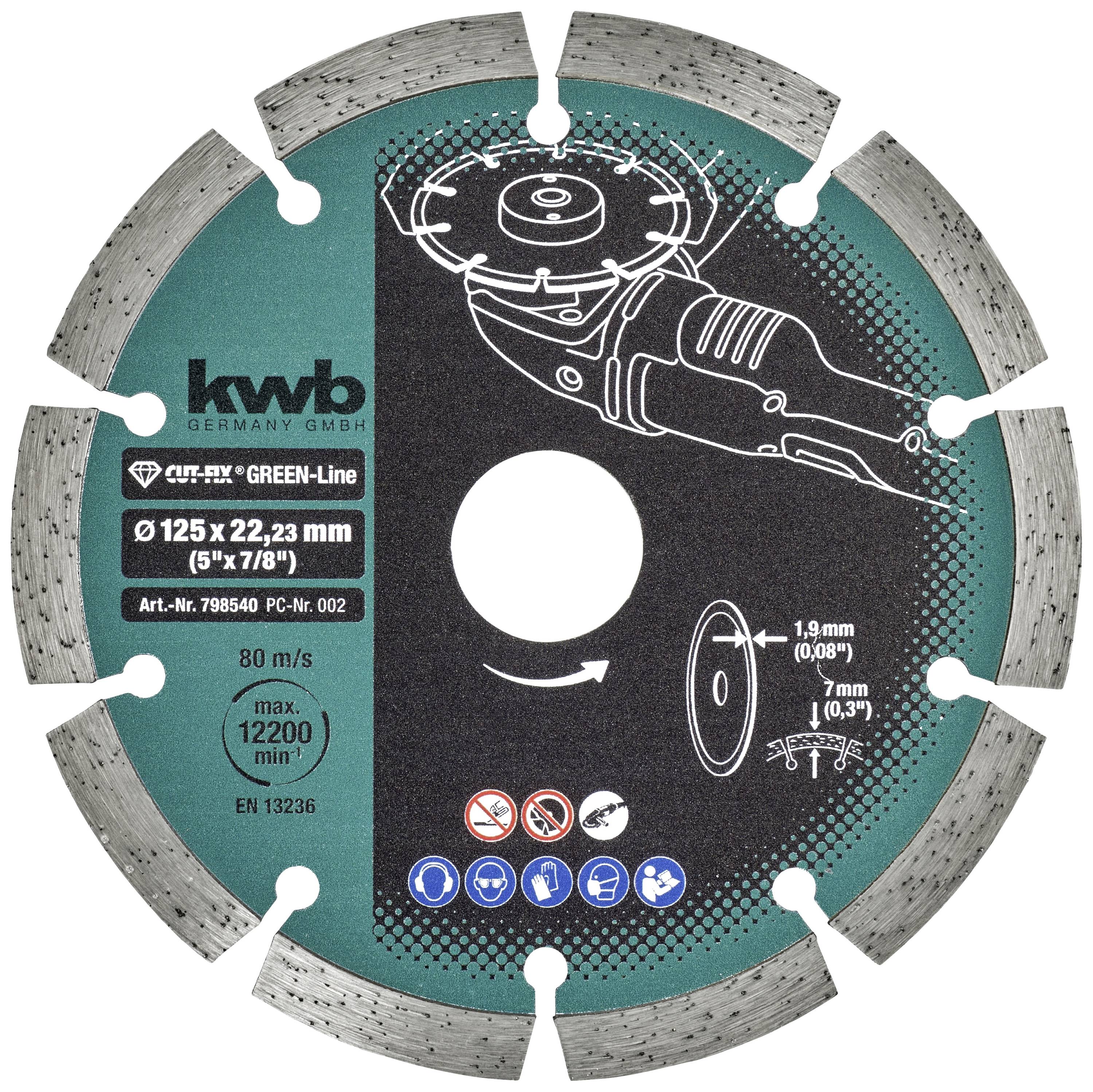 kwb 798540 Disque à tronçonner diamanté Diamètre 125 mm Ø de perçage 22 mm 1 pc(s)