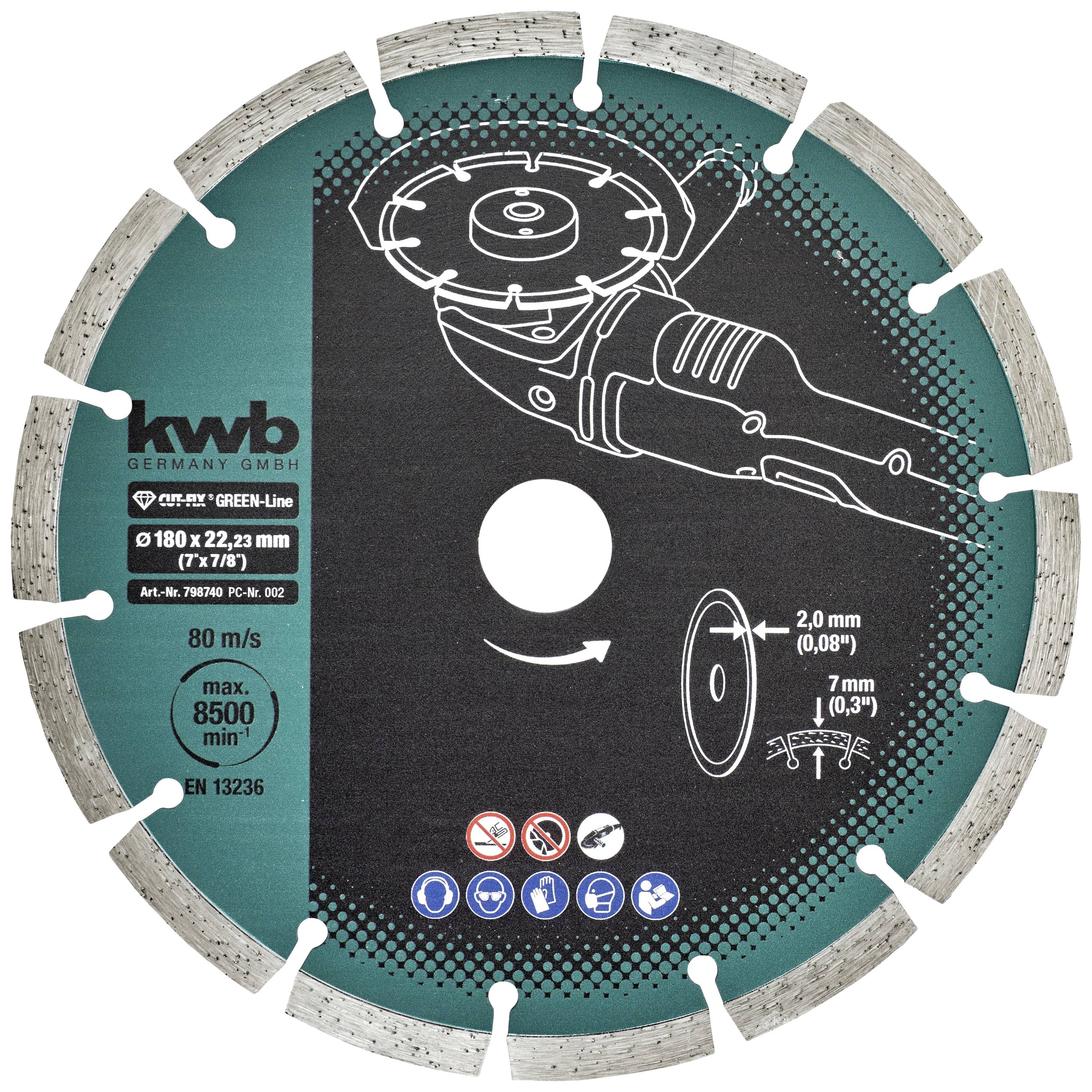 kwb 798740 Disque à tronçonner diamanté Diamètre 180 mm Ø de perçage 22 mm 1 pc(s)
