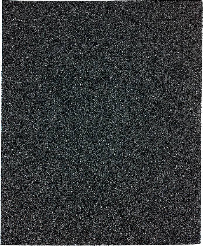 Un rectangle noir représente une texture lisse et granuleuse, possiblement du papier de verre, sur un fond blanc.
