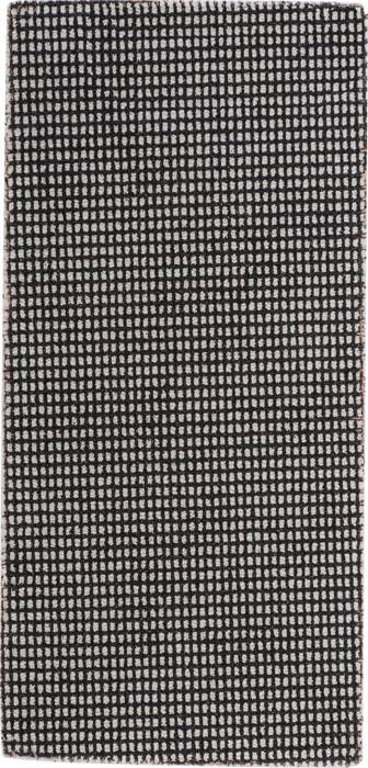 Tapis de sol rectangulaire coloré avec un motif à carreaux noir et blanc.