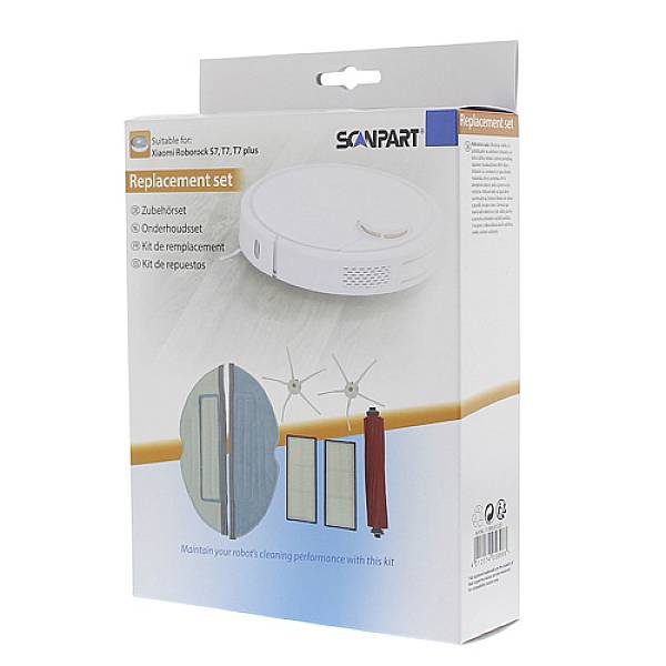 Ensemble de pièces de rechange pour aspirateur robot Xiaomi Roborock S7, T7, T7 plus. Comprend des filtres, des brosses et une serpillière. Améliore les performances de nettoyage.