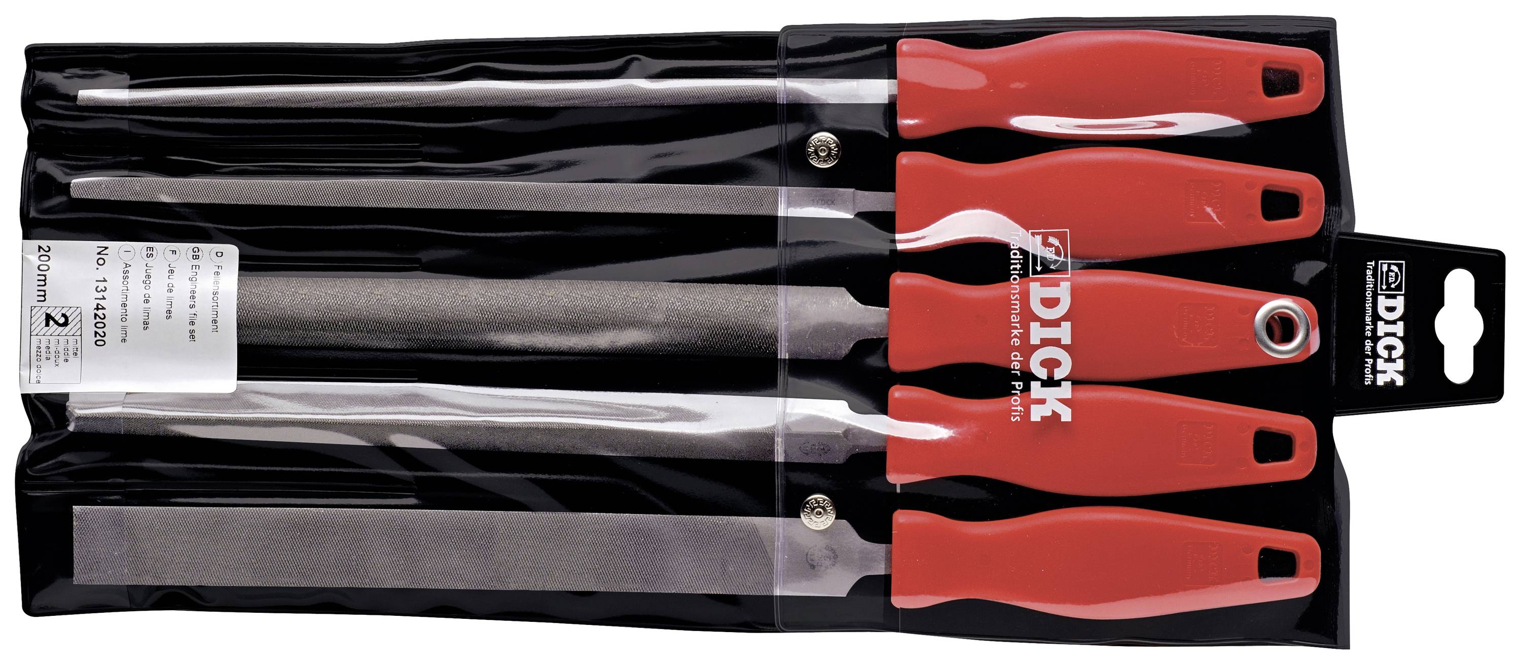 Dick 13142020 SET de limes 200/2 5 pcs Longueur 200 mm 1 set