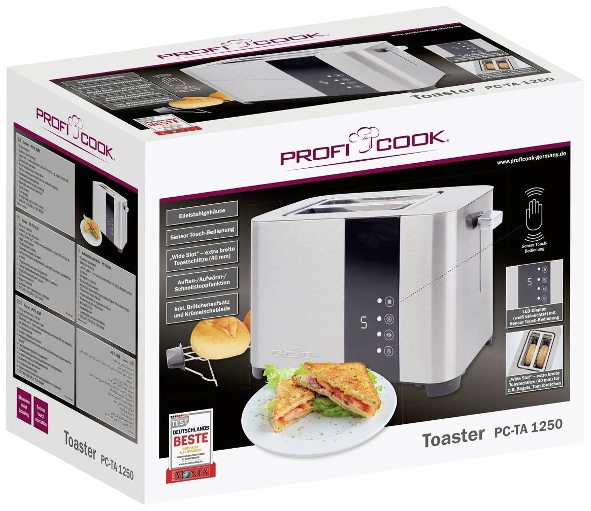 Profi Cook PC-TA 1250 Grille-pain avec grille spéciale viennoisieries acier inoxydable