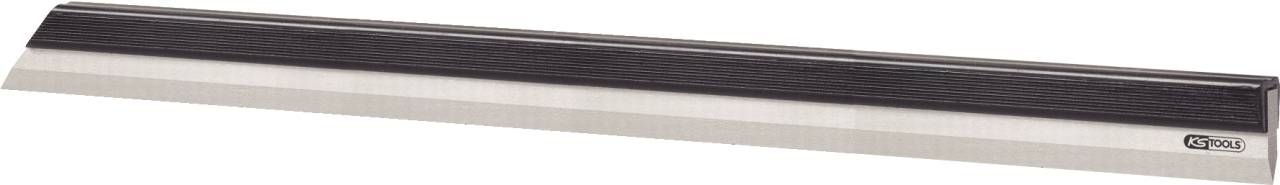 Un gomme droite noire en forme de règle, adaptée pour effacer précisément sur du papier.