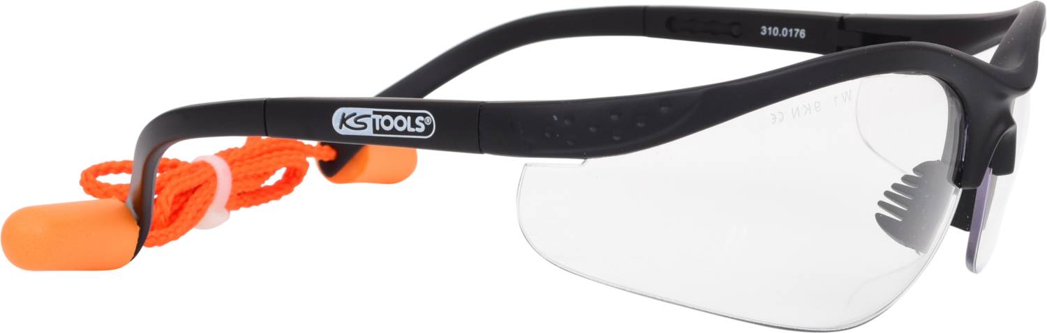 Lunettes de protection transparentes, avec bouchons d'oreille KS Tools 310.0176