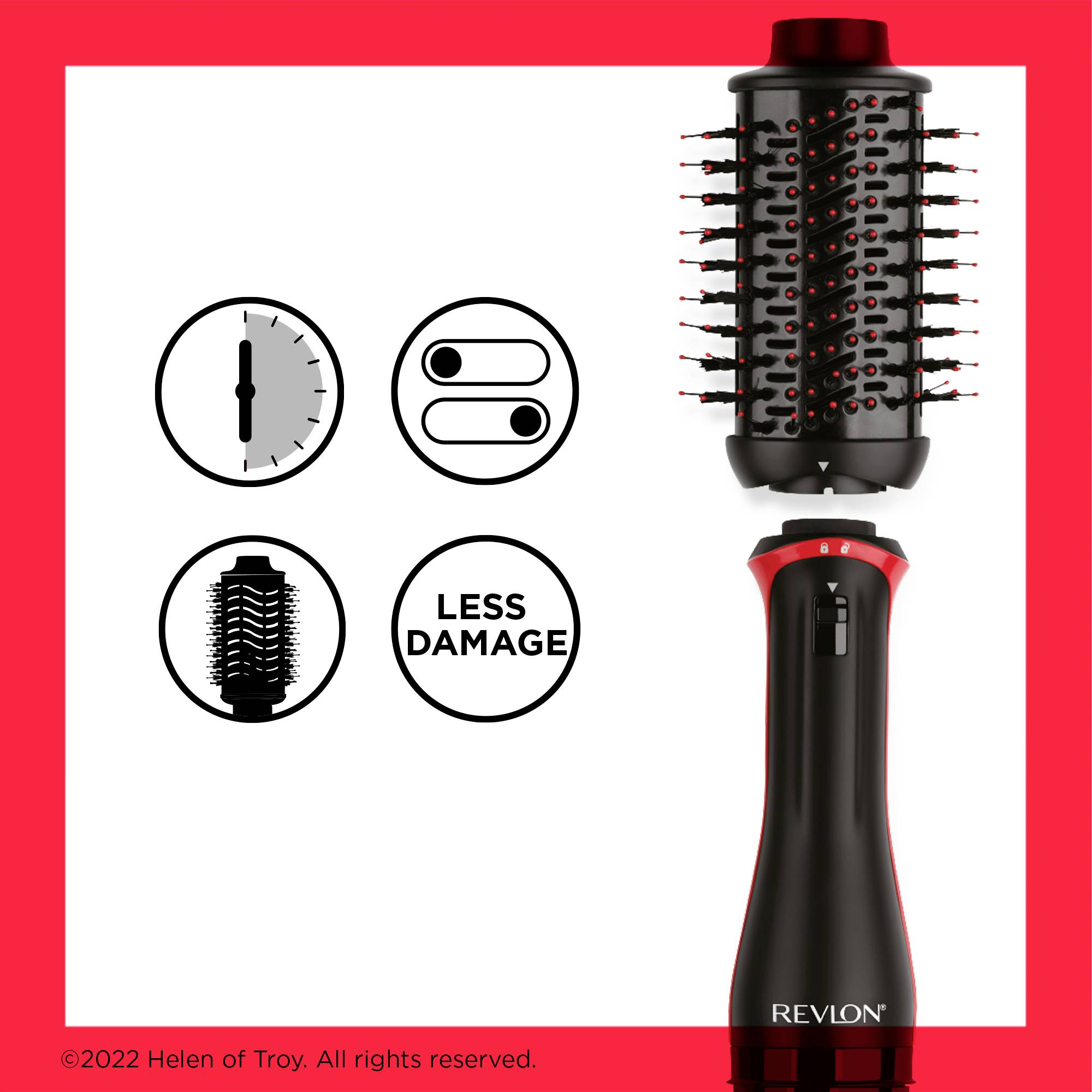 Revlon One-Step Volumiser Plus Brosse chauffante noir, rouge avec fonction ionique
