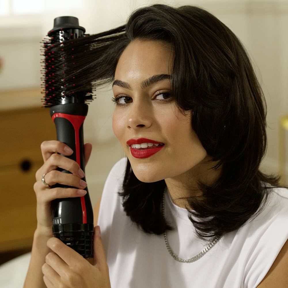 Revlon One-Step Volumiser Plus Brosse chauffante noir, rouge avec fonction ionique