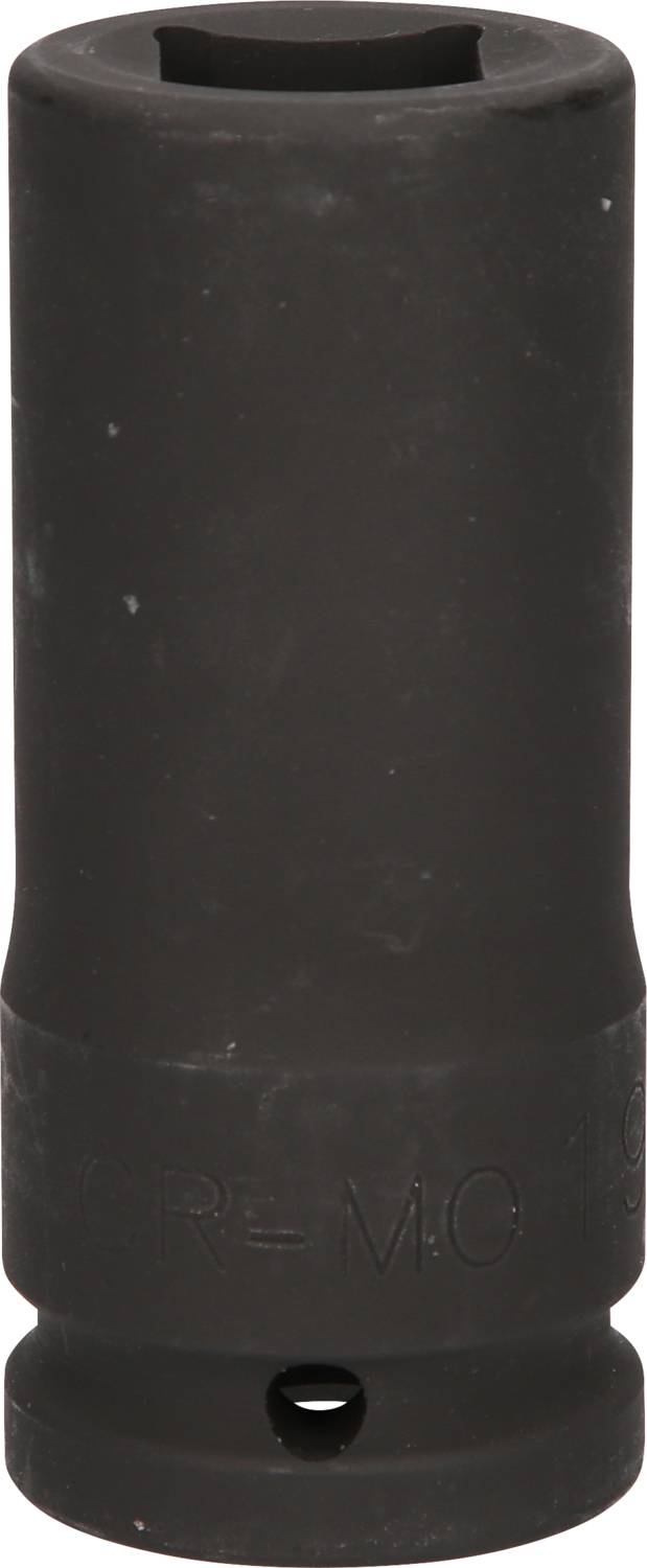 Écrou hexagonal noir à six pans, probablement en métal, à utiliser avec une clé à molette ou une clé dynamométrique.