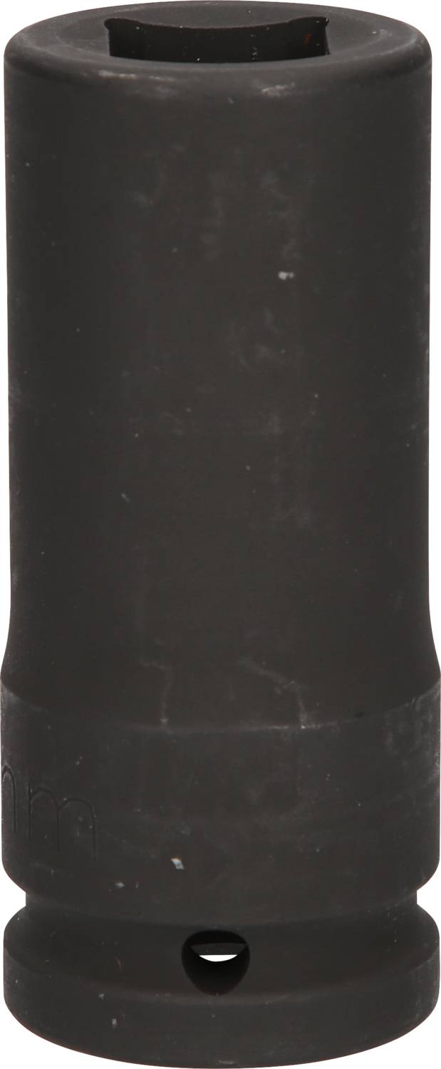 Écrou hexagonal noir en métal, adapté pour une utilisation avec des clés à cliquet ou des clés à molette.