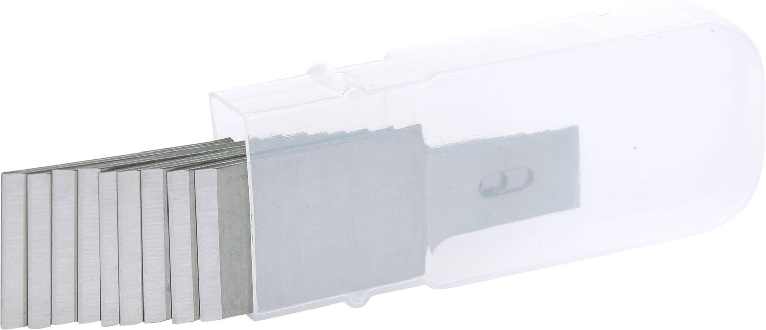 Une boîte en plastique transparente avec des attaches métalliques, typiquement utilisée pour les classeurs et les systèmes de reliure.