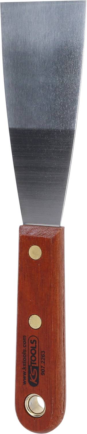 Spatule à manche en bois et lame en métal.