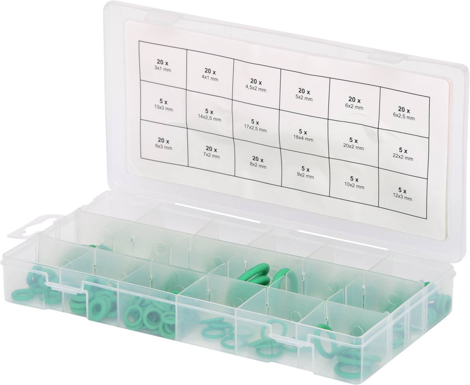 Assortiment de joints toriques, HNBR, Ø intérieur 3-22mm, 225 pcs KS Tools 970.0260