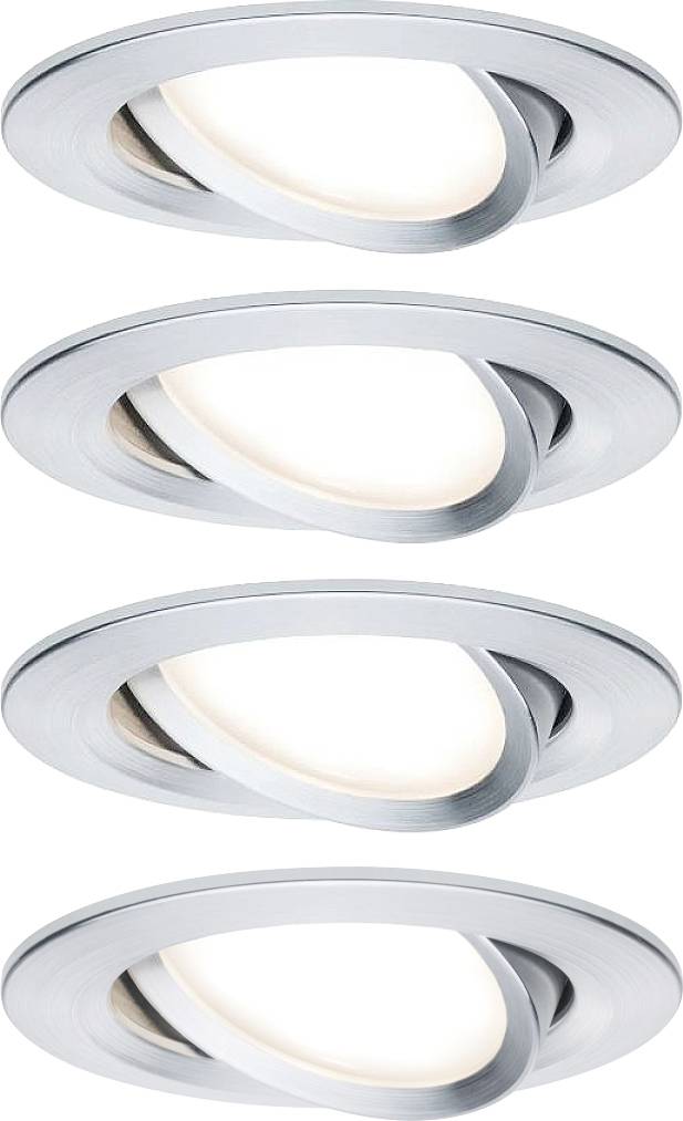 Paulmann 4064161242262 Coin Slim Luminaire à LED encastrable jeu de 4 LED LED intégrée 18 W aluminium (brossé)