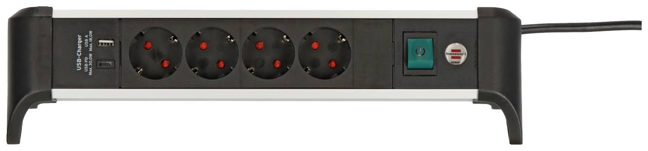 Bloc multiprise avec interrupteur Brennenstuhl 1391040420 contact de protection 1 pc(s)