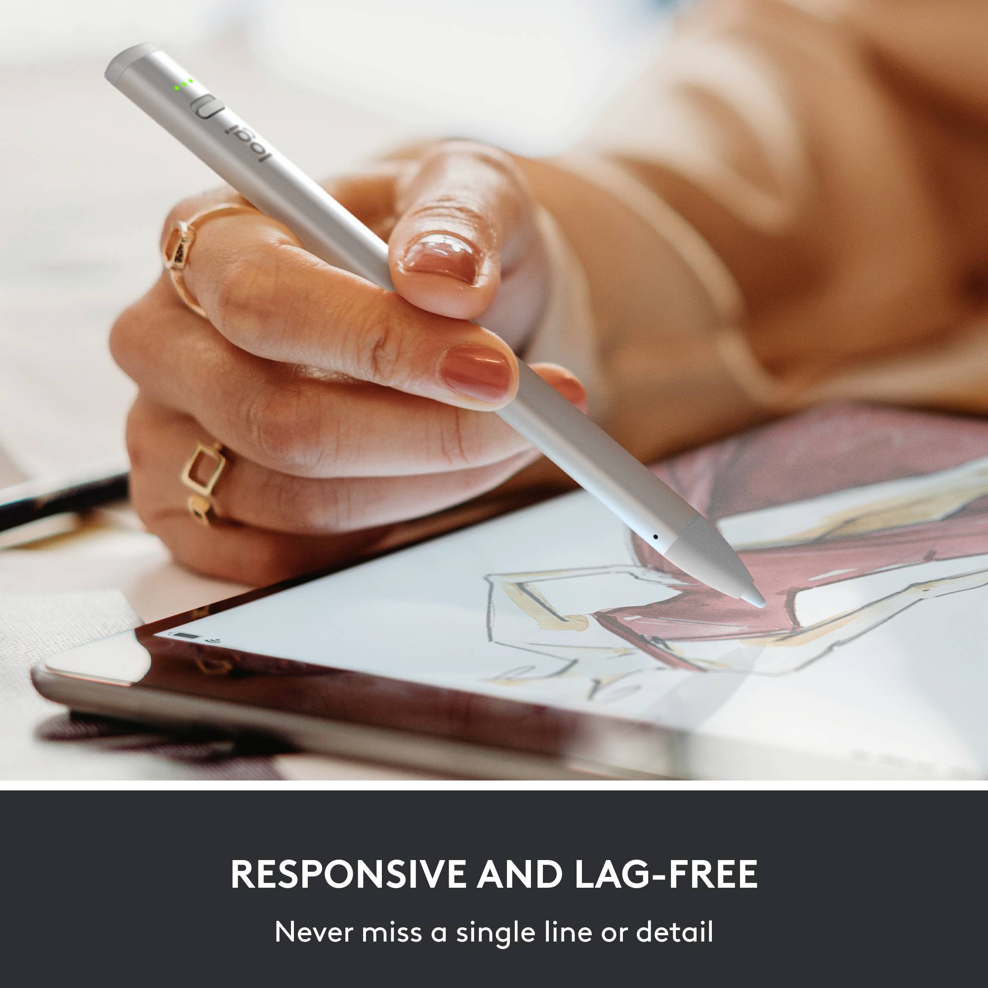 Logitech Crayon Stylo numérique rechargeable argent