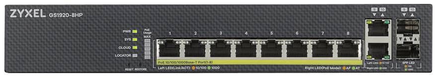 Switch réseau ZyXEL GS1920-8HPv2 8+2 ports
