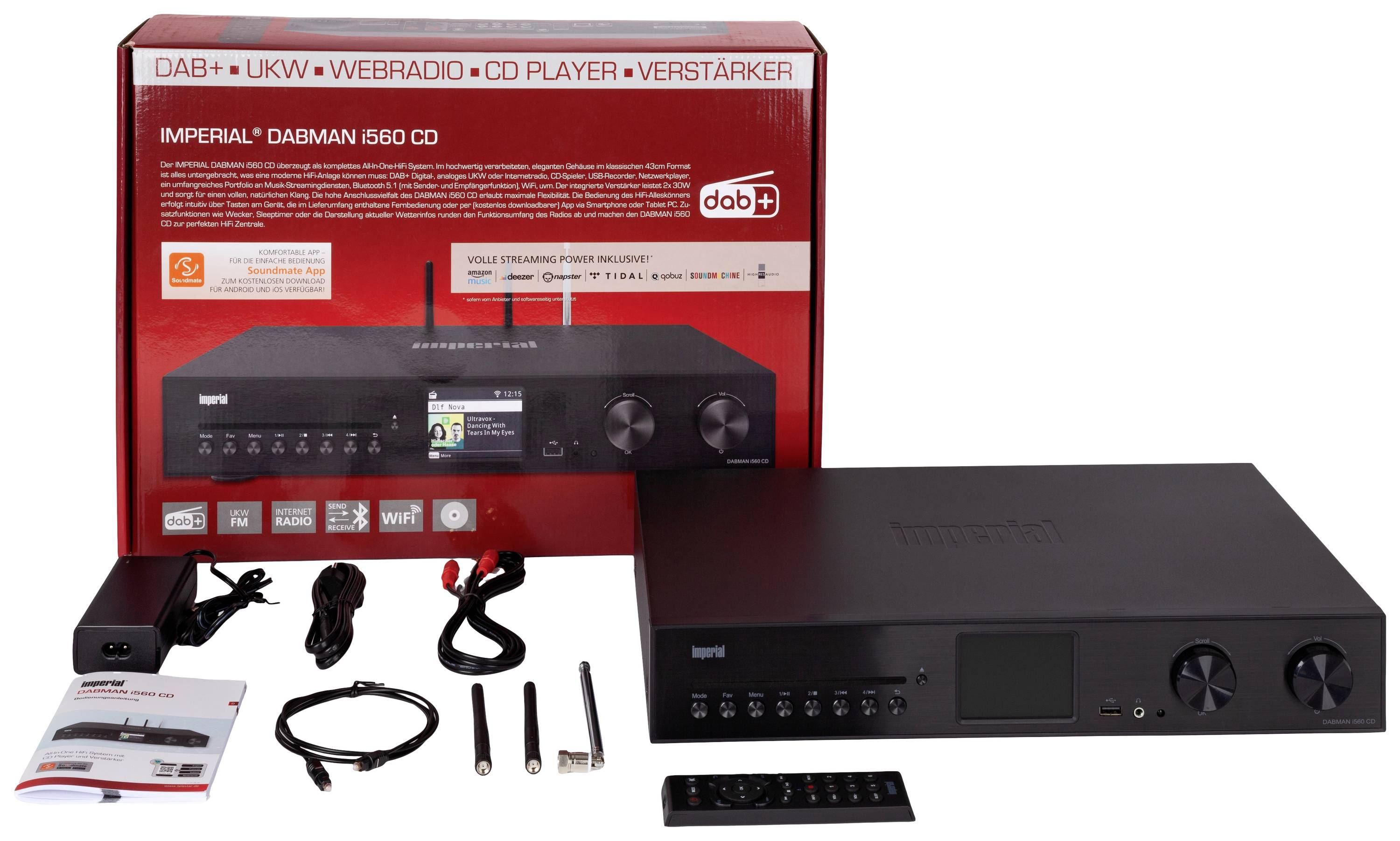 Imperial DABMAN i560 CD Ampli-tuner stéréo 2x30 W noir Lecteur CD, DAB+, Bluetooth®, USB, WiFi