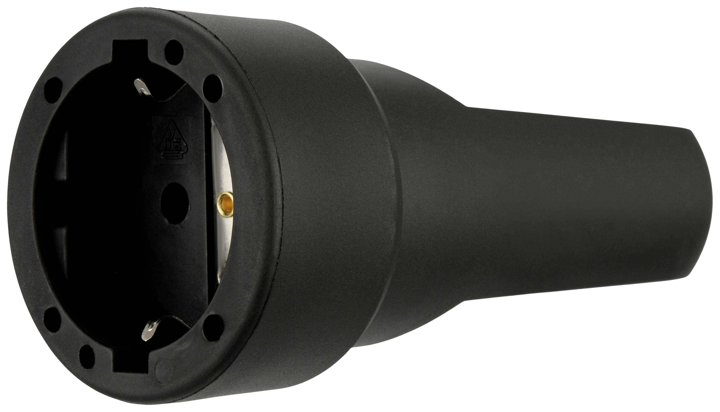 REV 0512150555 Fiche électrique femelle avec terre caoutchouc 250 V noir IP20