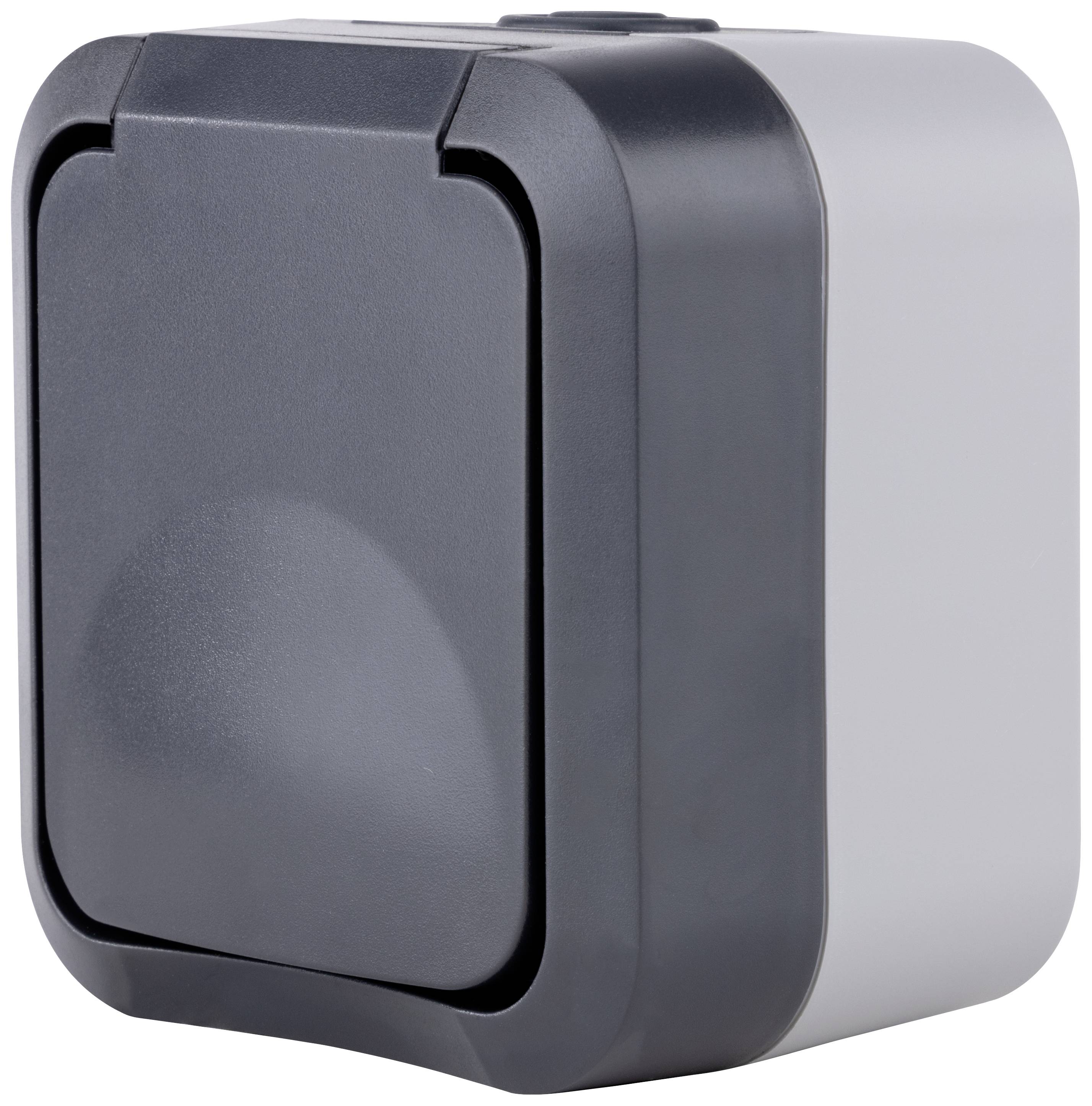 REV complet Prise avec cache rabattable AquaStorm gris clair, noir 0004030400 1 pc(s)