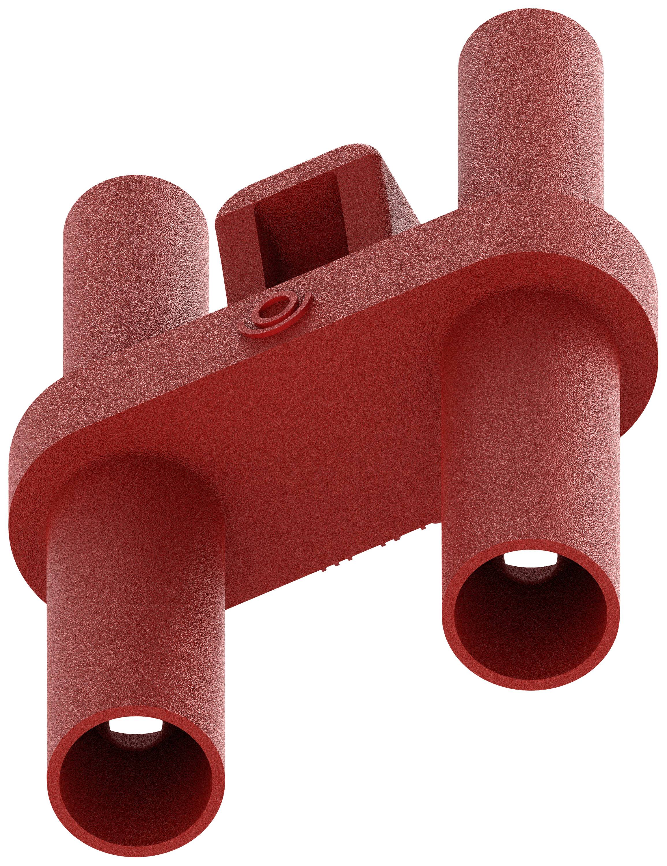 Brique rouge, élément LEGO bipède avec connexion rectangulaire en haut, utilisé pour la construction de structures dans les constructions LEGO.