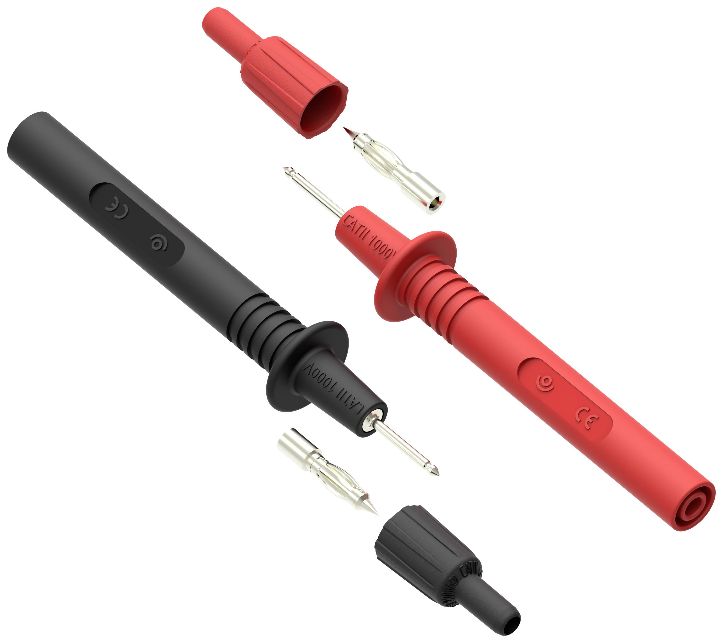 Jeu de pointes de touche Electro PJP 411 femelle 4 mm CAT II 1000 V, CAT III 1000 V rouge, noir 1 pc(s)