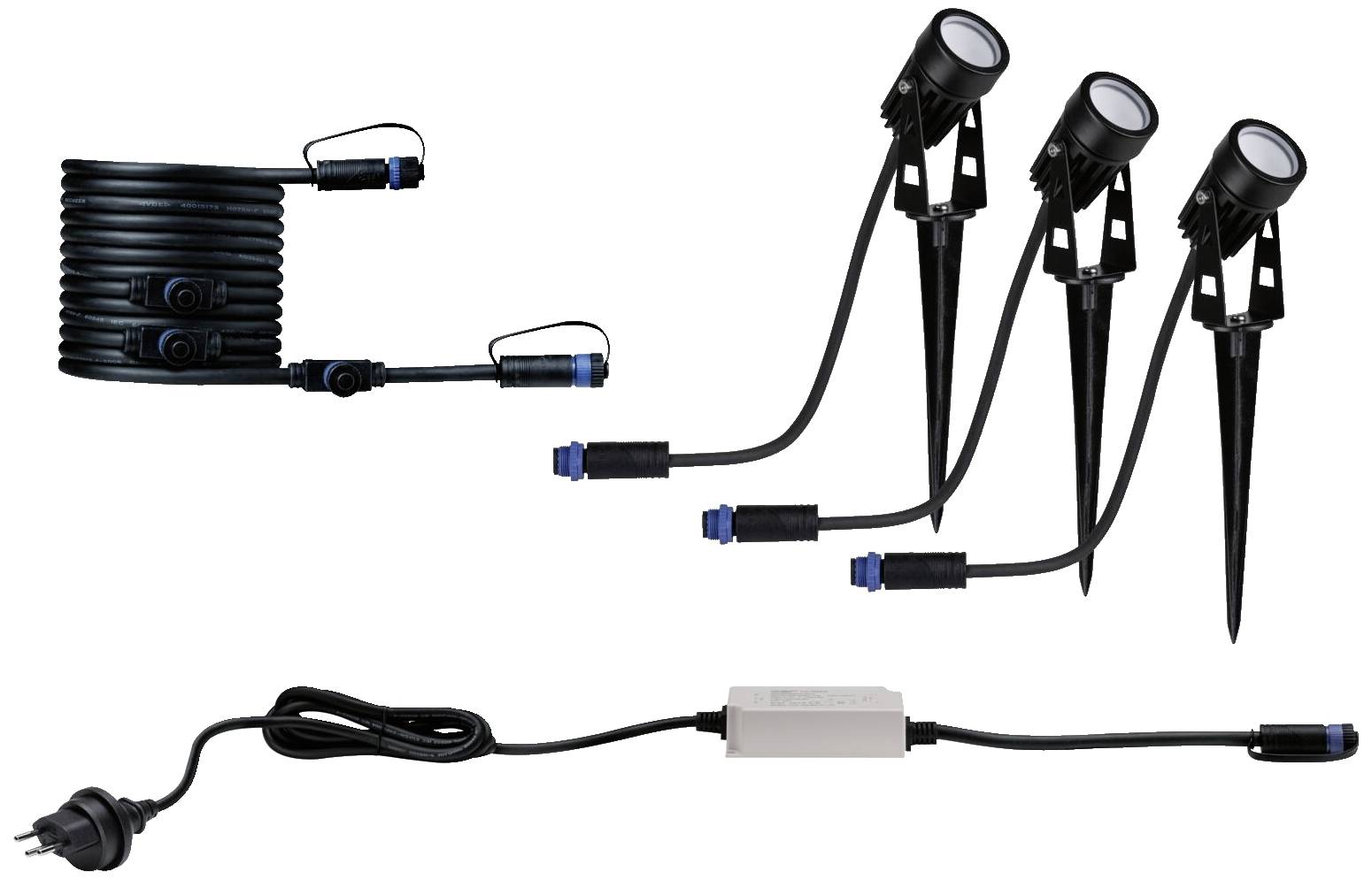 Paulmann Outd. P&S Spot Starterset CH 94692 Système d'éclairage Plug&Shine kit de démarrage pour projecteur de jardin à LED LED
