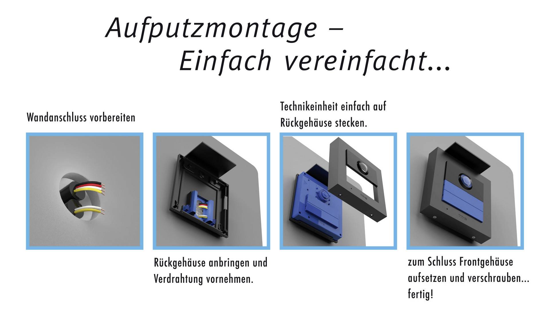 m-e modern-electronics VS-21 S Vistasmart Interphone vidéo Ethernet, Wi-Fi Station extérieure argent