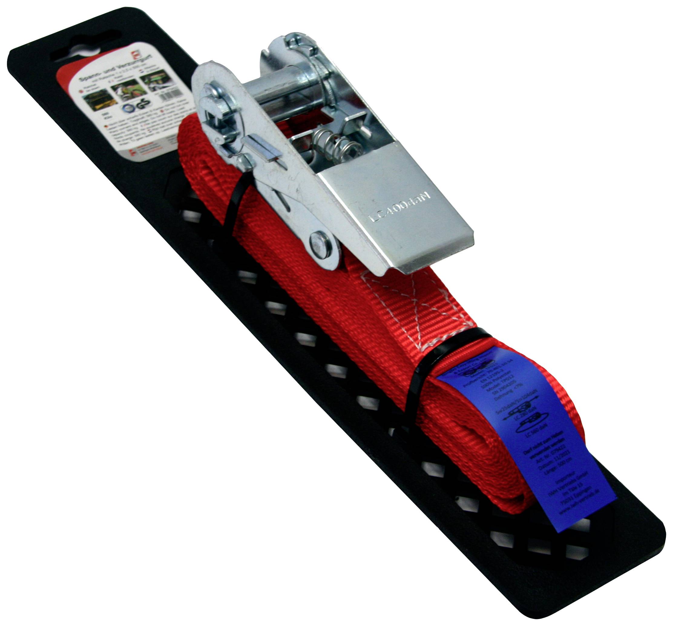 IWH 79422 Sangle de serrage simple Force de traction LC : arrimage plaquant (simple/direct)=549 daN (L x l) 500 cm x 2.5 cm à