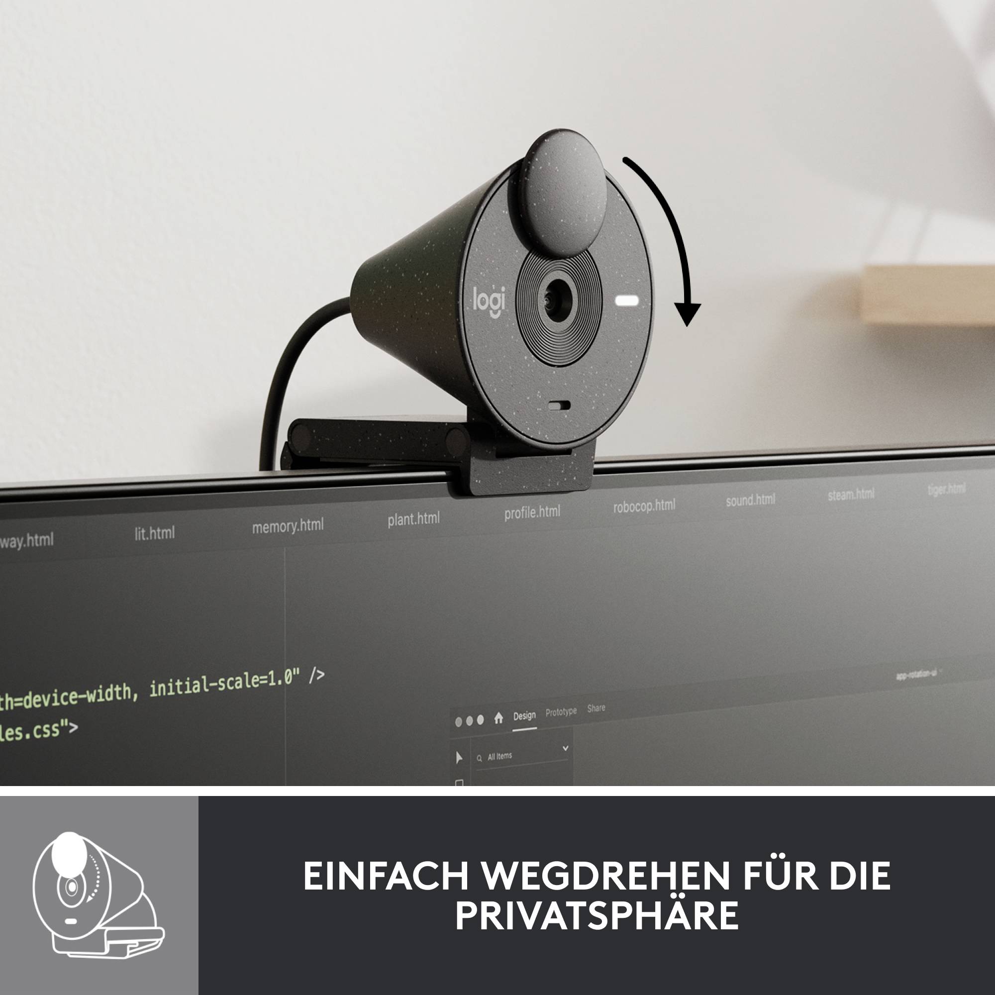 Webcam Full HD Logitech BRIO 300 1920 x 1080 Pixel support à pince