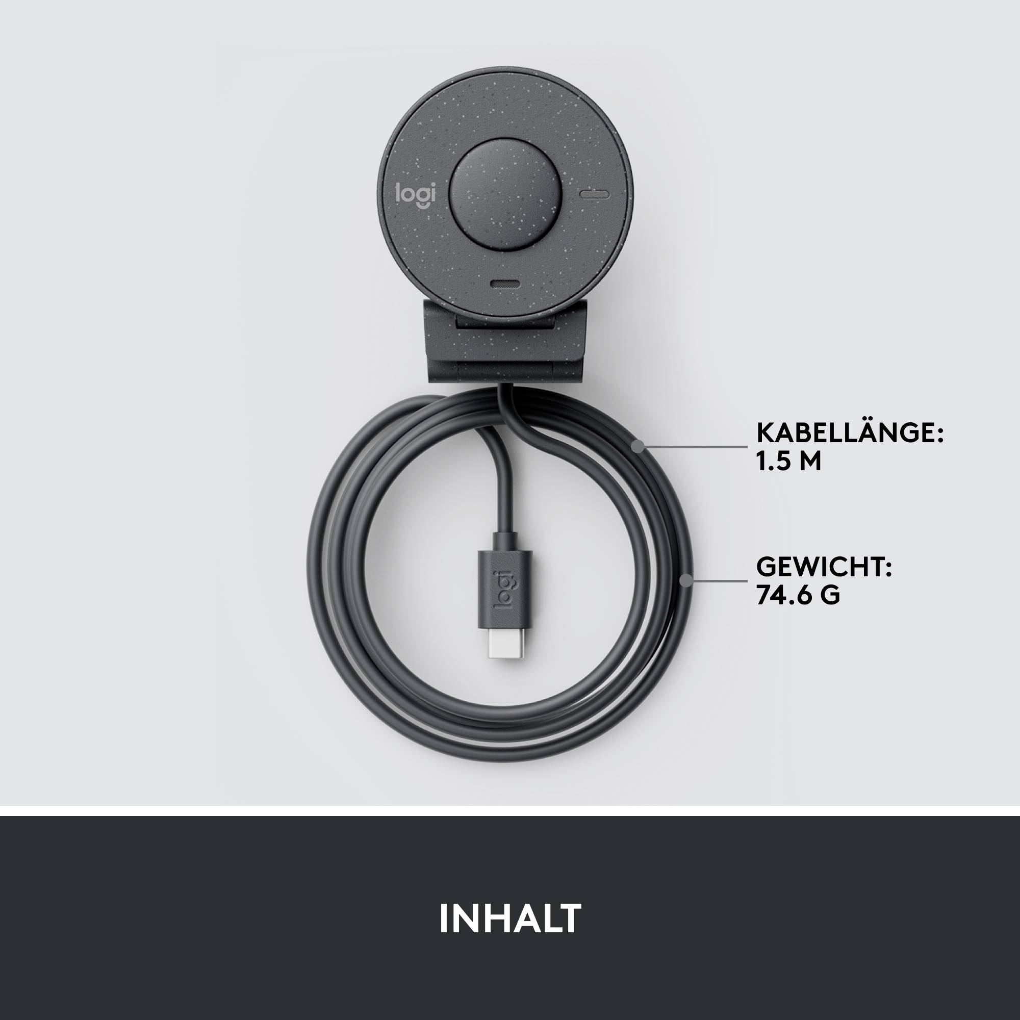 Webcam Full HD Logitech BRIO 300 1920 x 1080 Pixel support à pince