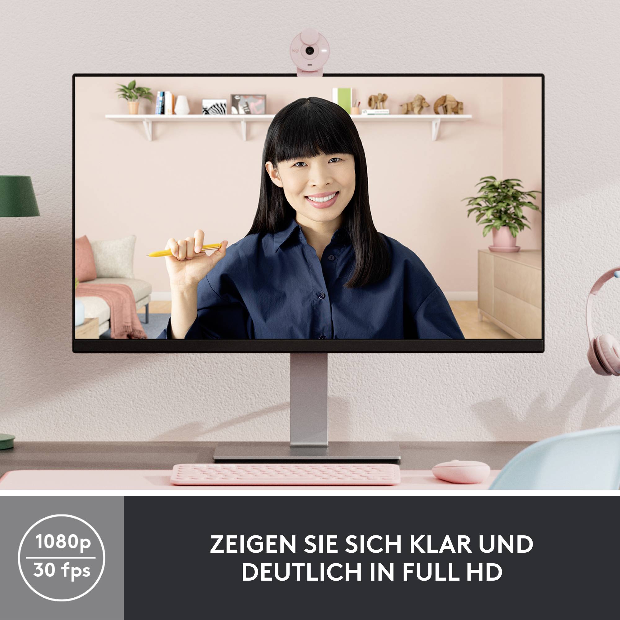 Webcam Full HD Logitech BRIO 300 1920 x 1080 Pixel support à pince