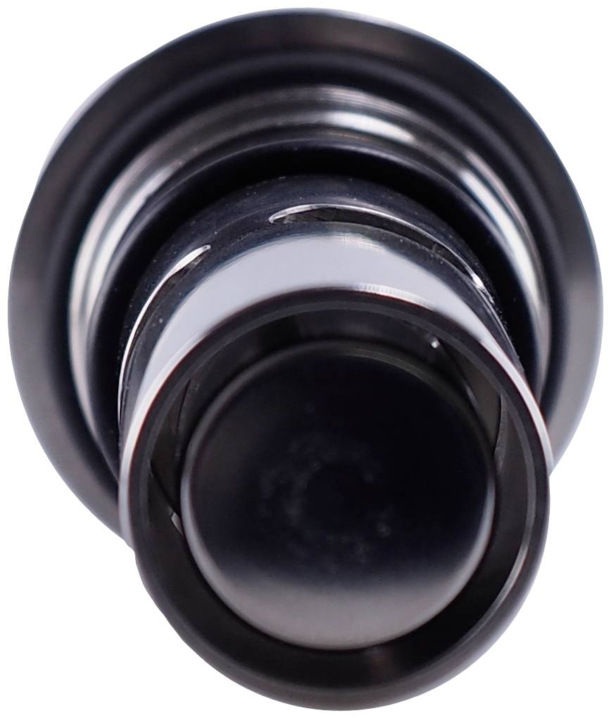 Un dispositif optique noir avec un corps cylindrique et une partie frontale agrandie, probablement un objectif ou un télescope.