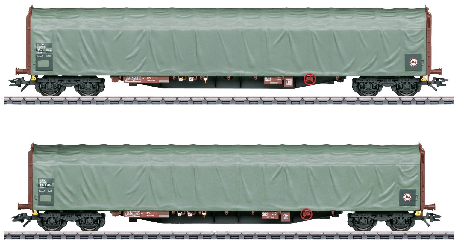 Märklin 47114 SET de 2 wagons à glissières DSB H0