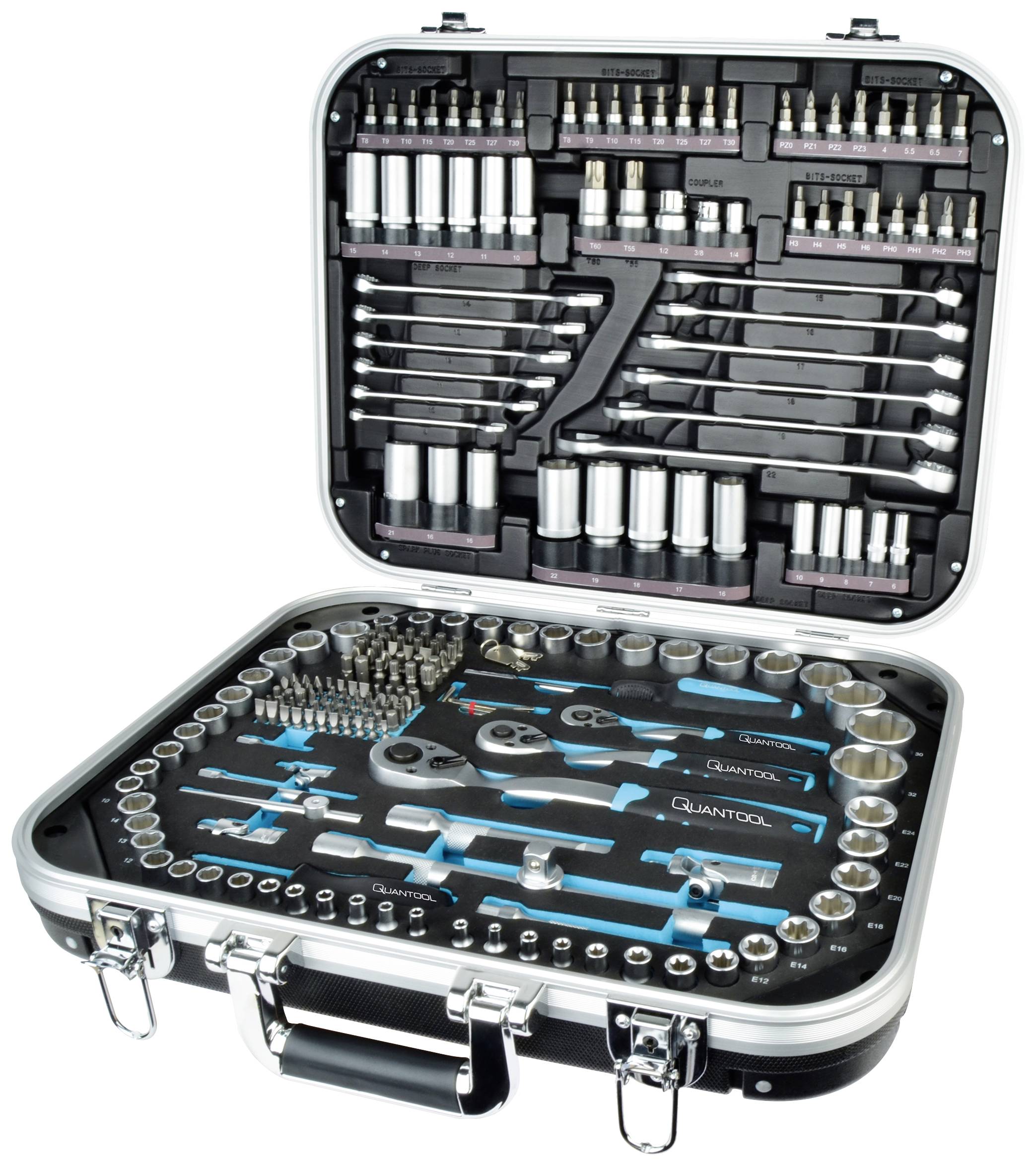 Brüder Mannesmann QUANTOOL Jeu de clés à douille 1/4", 1/2", 3/8" 226 pièces Q25000