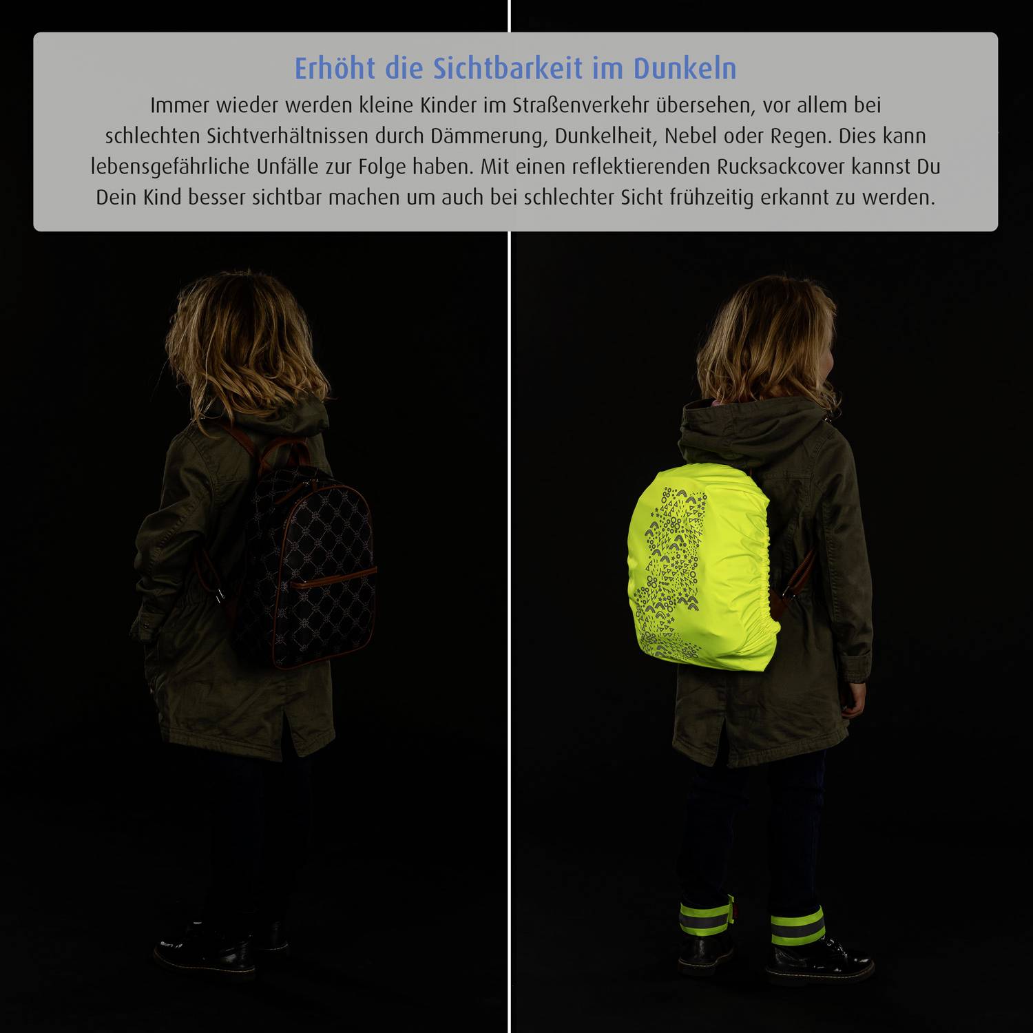 REER MyBuddyGuard 53225 Housse de sac à dos jaune/vert fluorescent