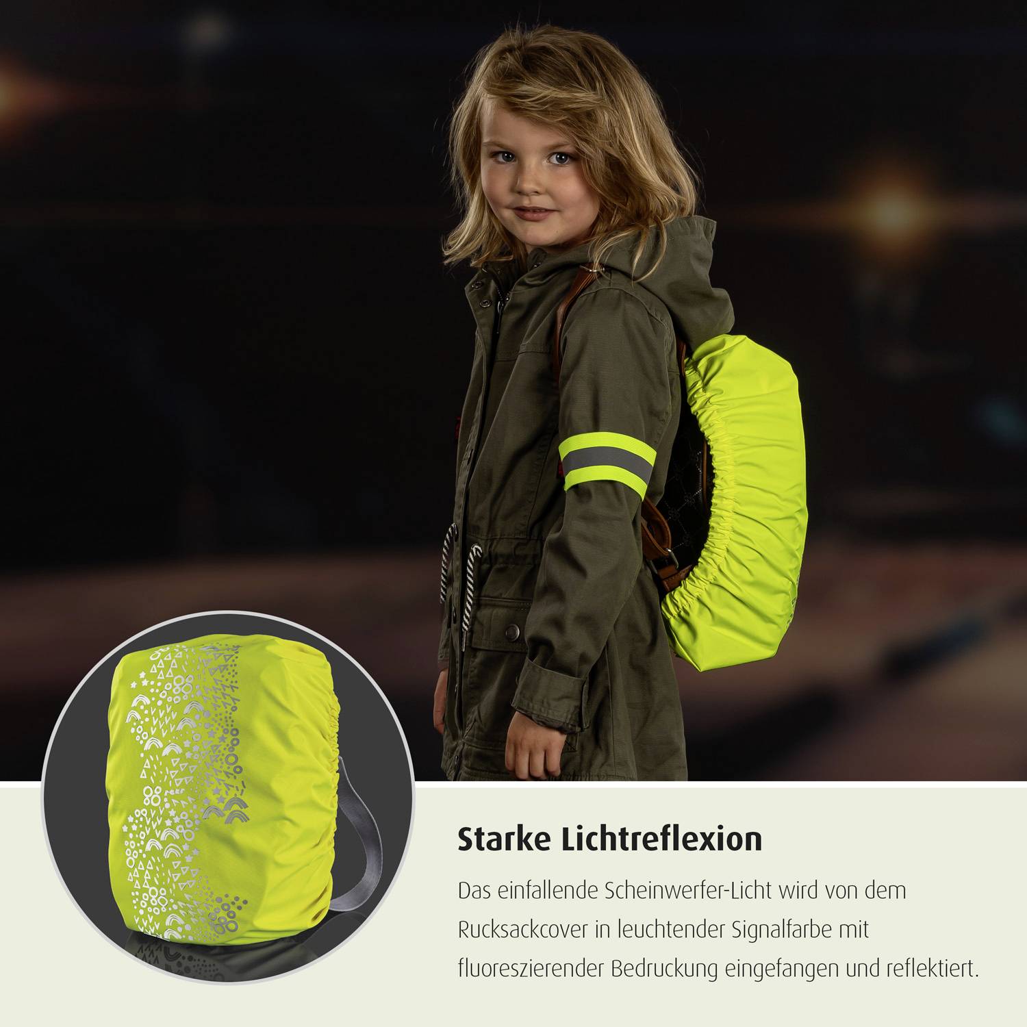 REER MyBuddyGuard 53225 Housse de sac à dos jaune/vert fluorescent