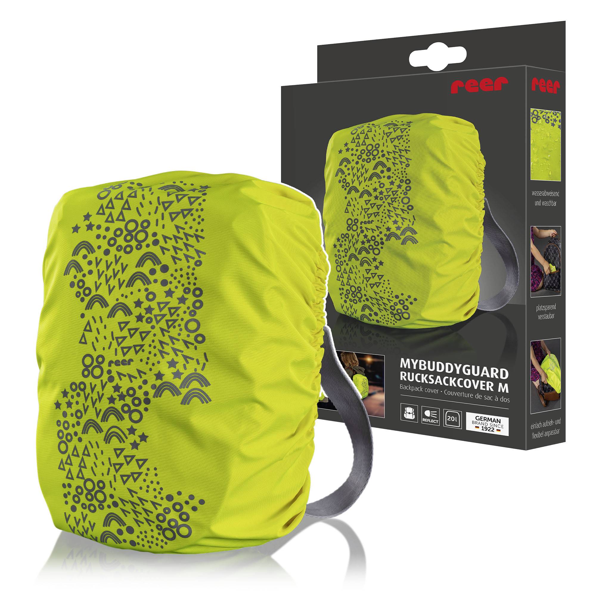 REER MyBuddyGuard 53225 Housse de sac à dos jaune/vert fluorescent